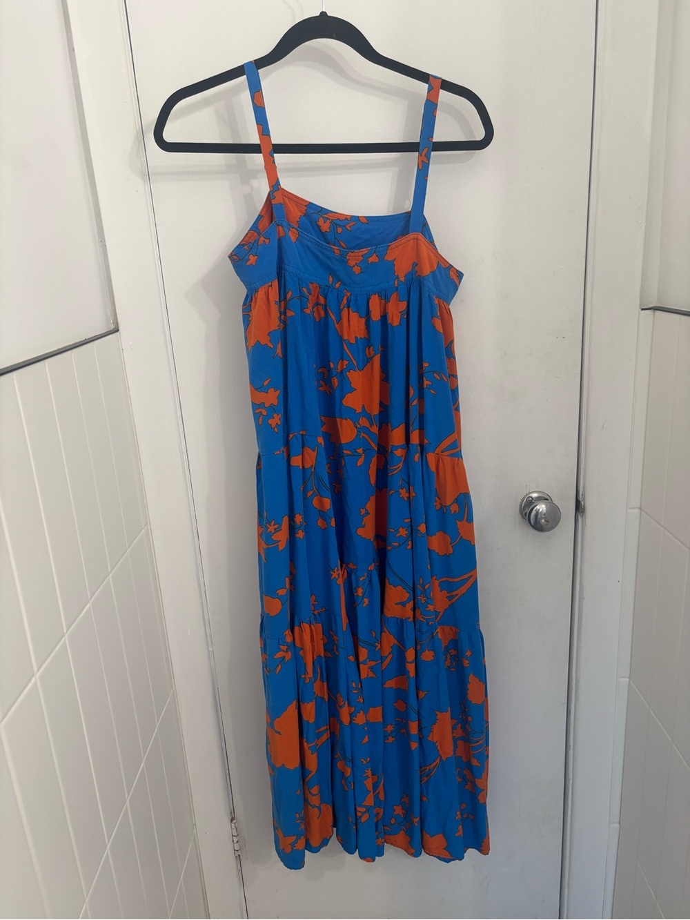 Abel the Label Blue & Orange Floral Maxi Dress - Lightweight Summer Sundress